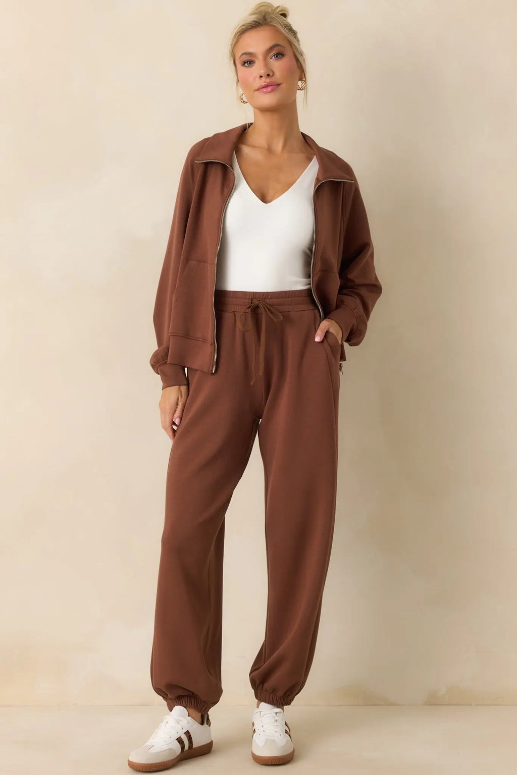 Women's Running Errands Brown Joggers | 46% Rayon 4
