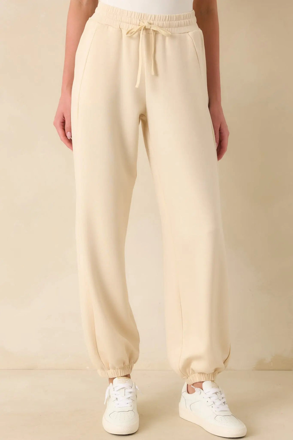 Women's Running Errands Ecru Beige Joggers | 46% Rayon 0