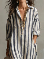 Linen shirt dress styling view