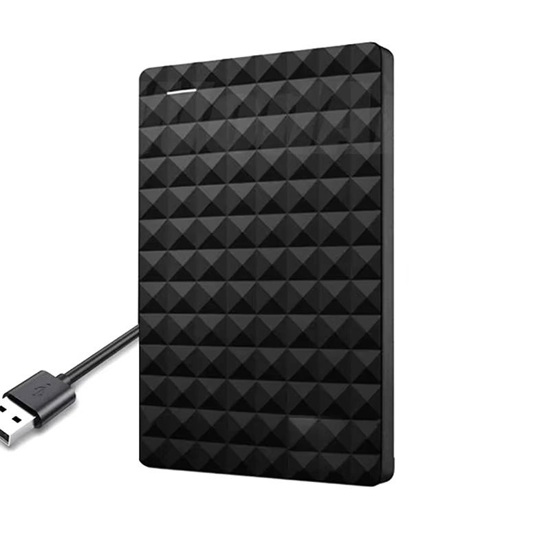 Portable external hard drive — side view