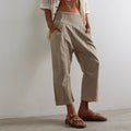 Khaki wide-leg flowy pants