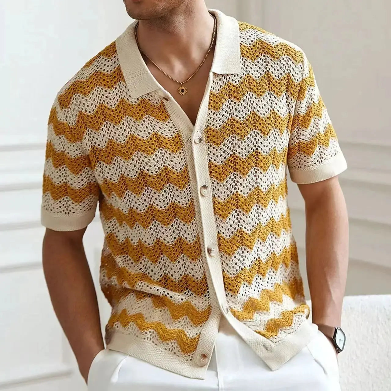 Women's Santos Knit Button Up | Soft and breathable crochet knit 4