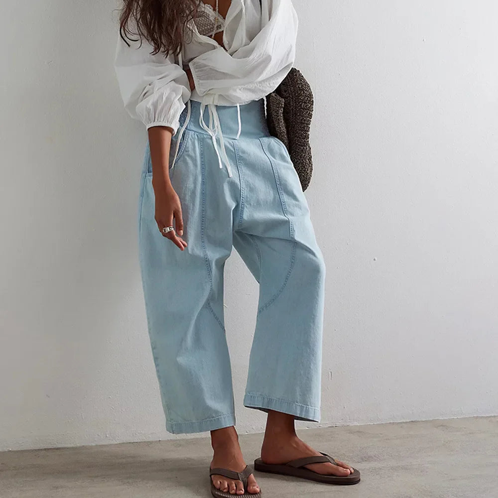 Wide-leg flowy pants