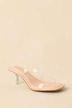 Women's Seek The Truth Beige Clear Kitten Heels | Heel measures 2.5" 1