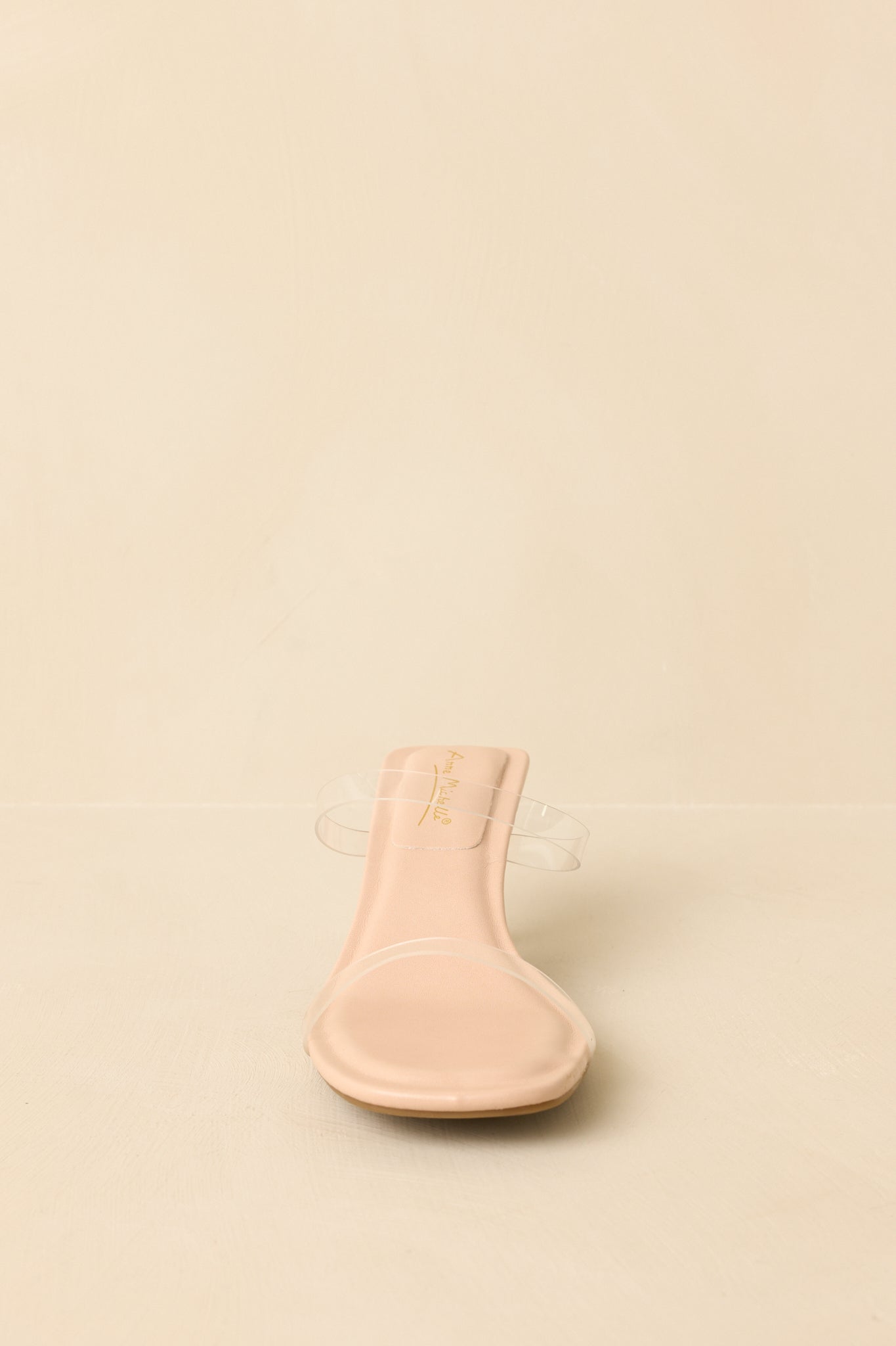 Women's Seek The Truth Beige Clear Kitten Heels | Heel measures 2.5" 2