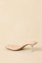 Women's Seek The Truth Beige Clear Kitten Heels | Heel measures 2.5" 3