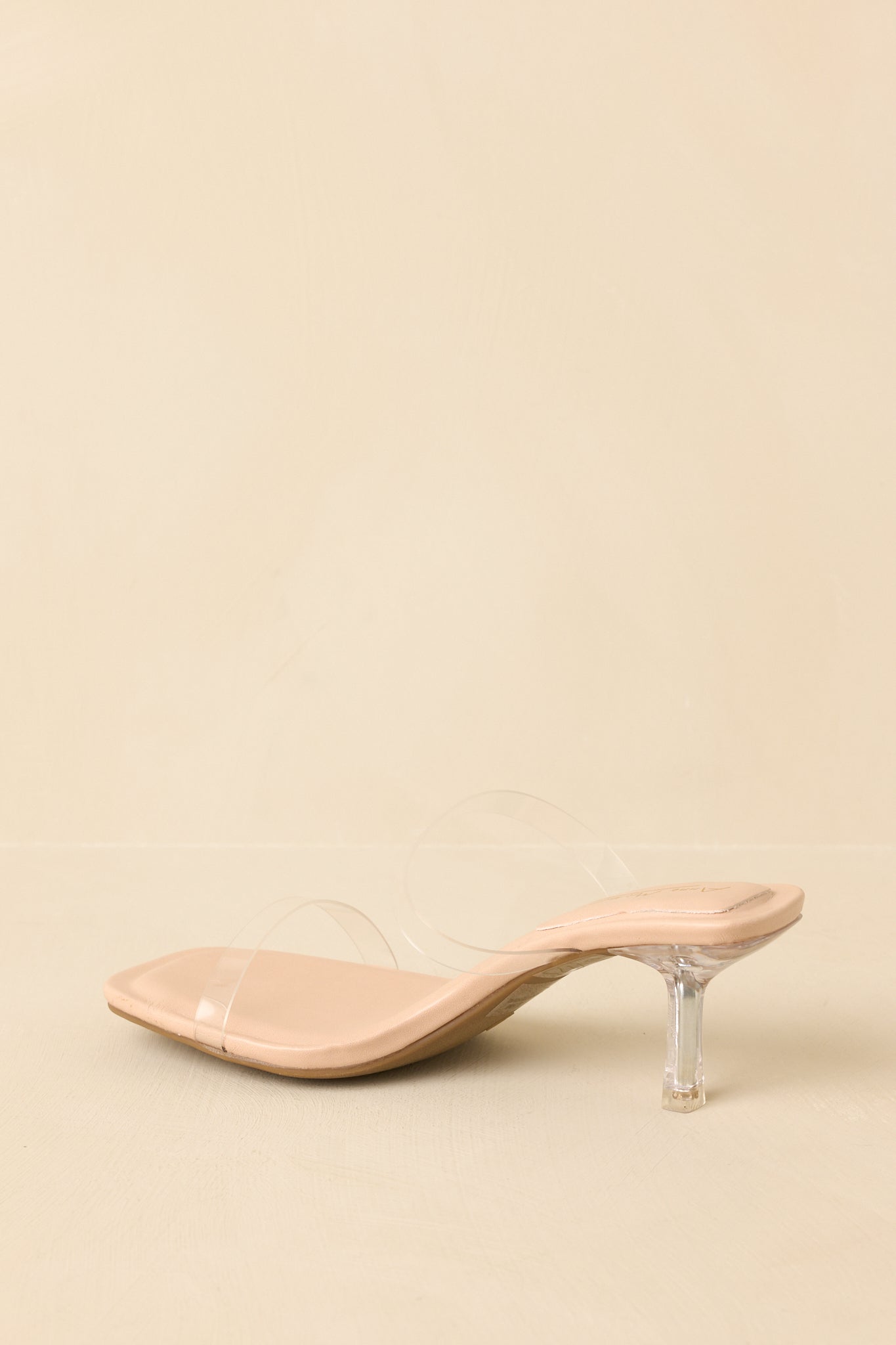 Women's Seek The Truth Beige Clear Kitten Heels | Heel measures 2.5" 3