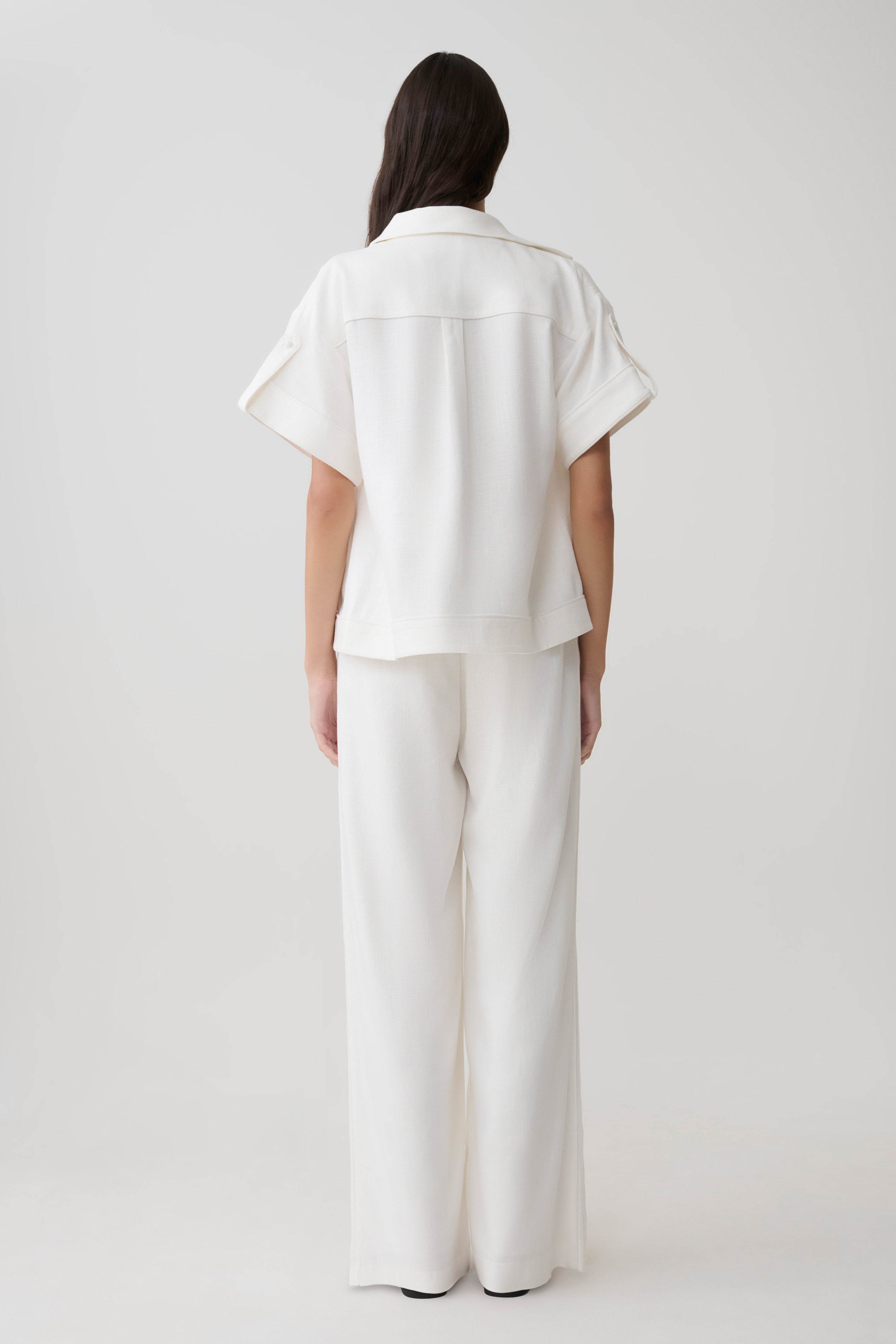 Selena – Women's Linen Pants with Adjustable Waistband – White...