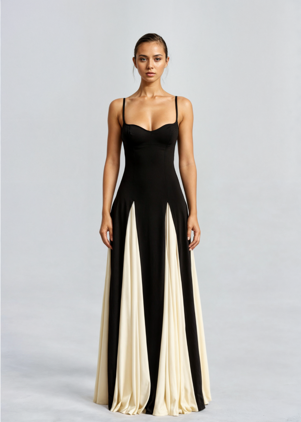 Floral Maxi Dress with Soft Drape – Elegant Long Dress for Day to...