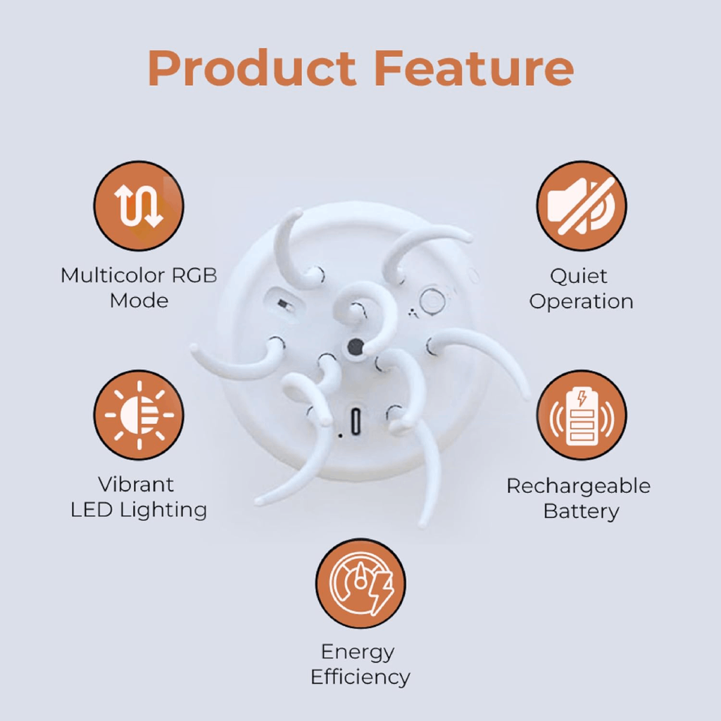 LED Jellyfish Lamp — Voice-Activated RGB Night Light