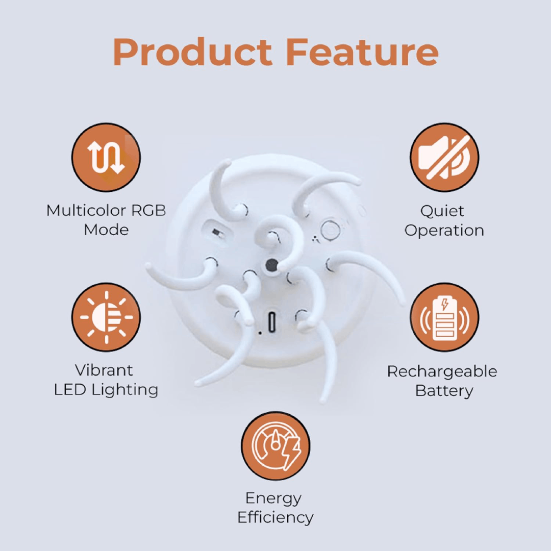 LED Jellyfish Lamp — Voice-Activated RGB Night Light