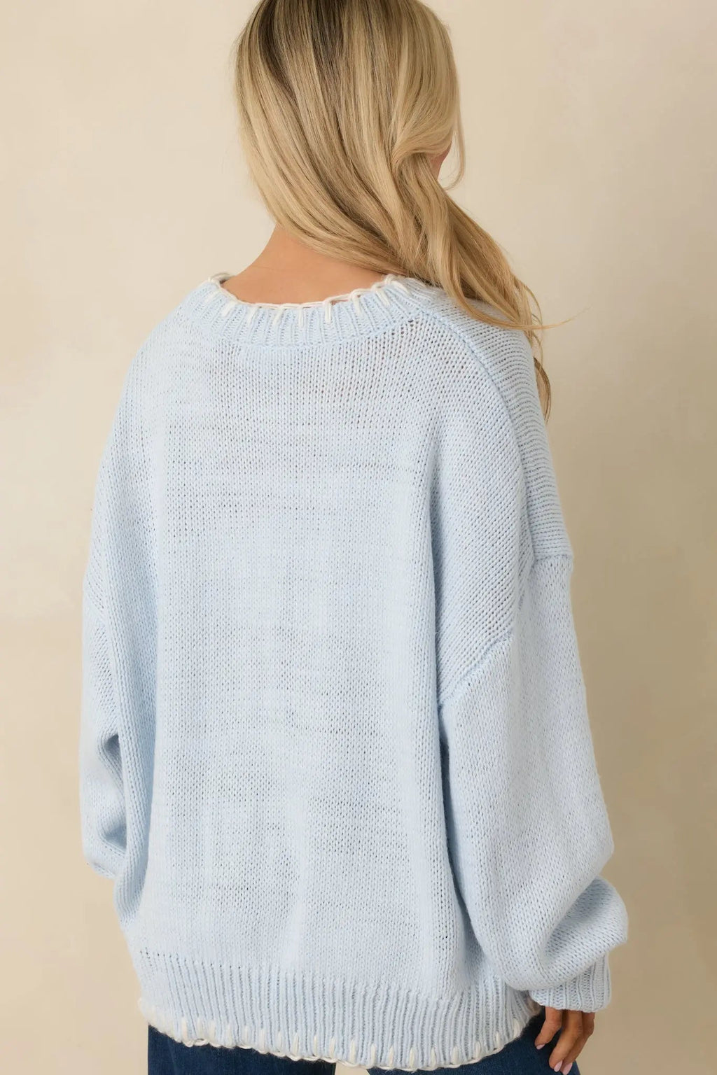 Women's Set Your Course Light Blue Knit Embroidered Sailboat Sweater | 100% Acrylic 7