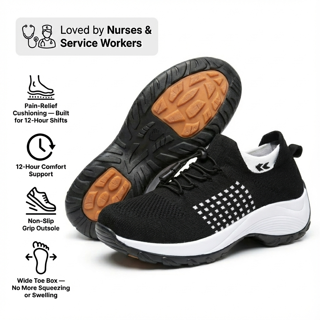 Non-Slip Work Shoes — Arch Support & Cushioned Insole