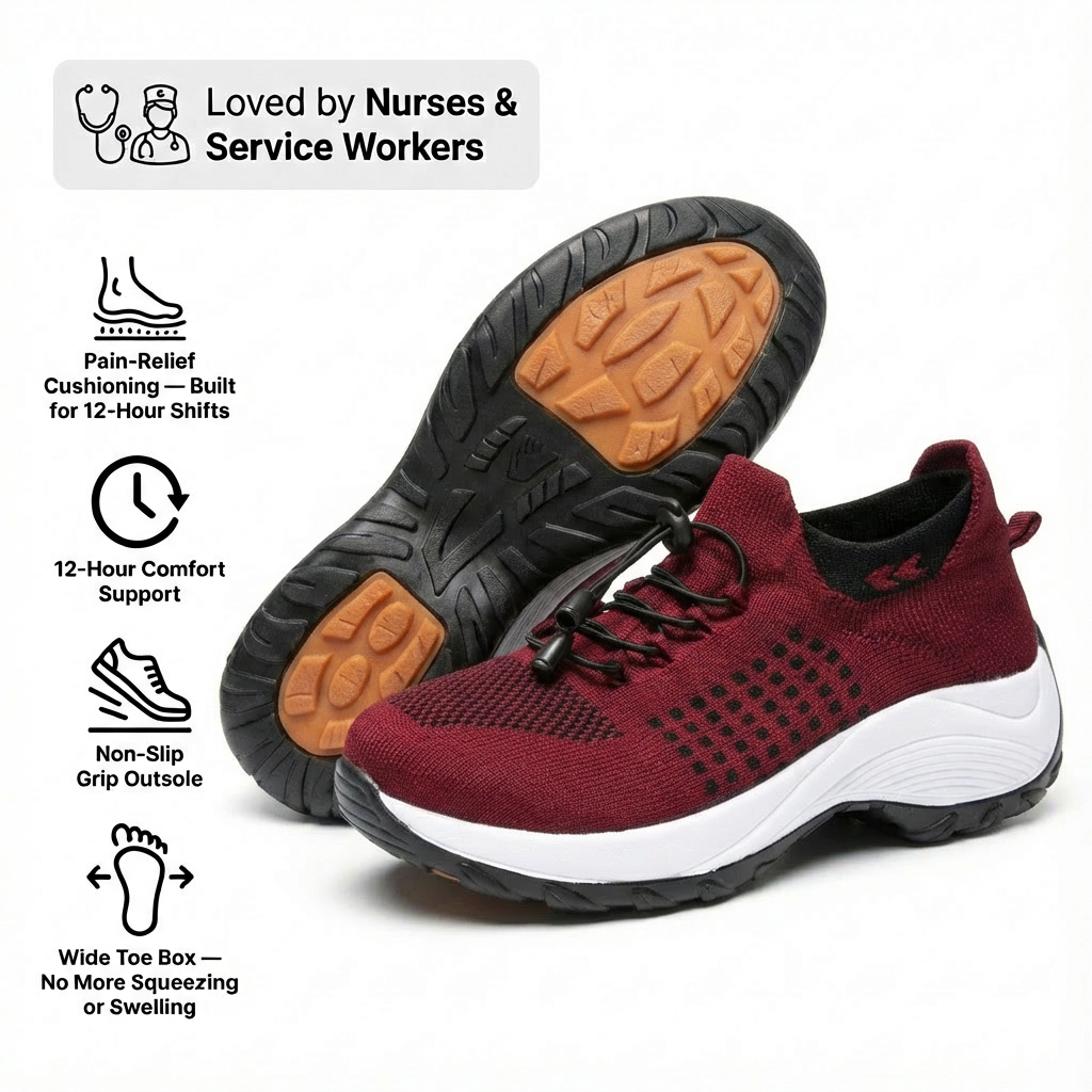 Non-Slip Work Shoes — Arch Support & Cushioned Insole