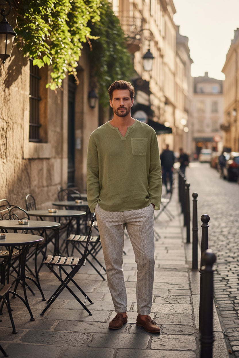 Shoreline Collection | Men's Linen Shirt with Breathable Fabric | Relaxed Fit for Ultimate Comfort