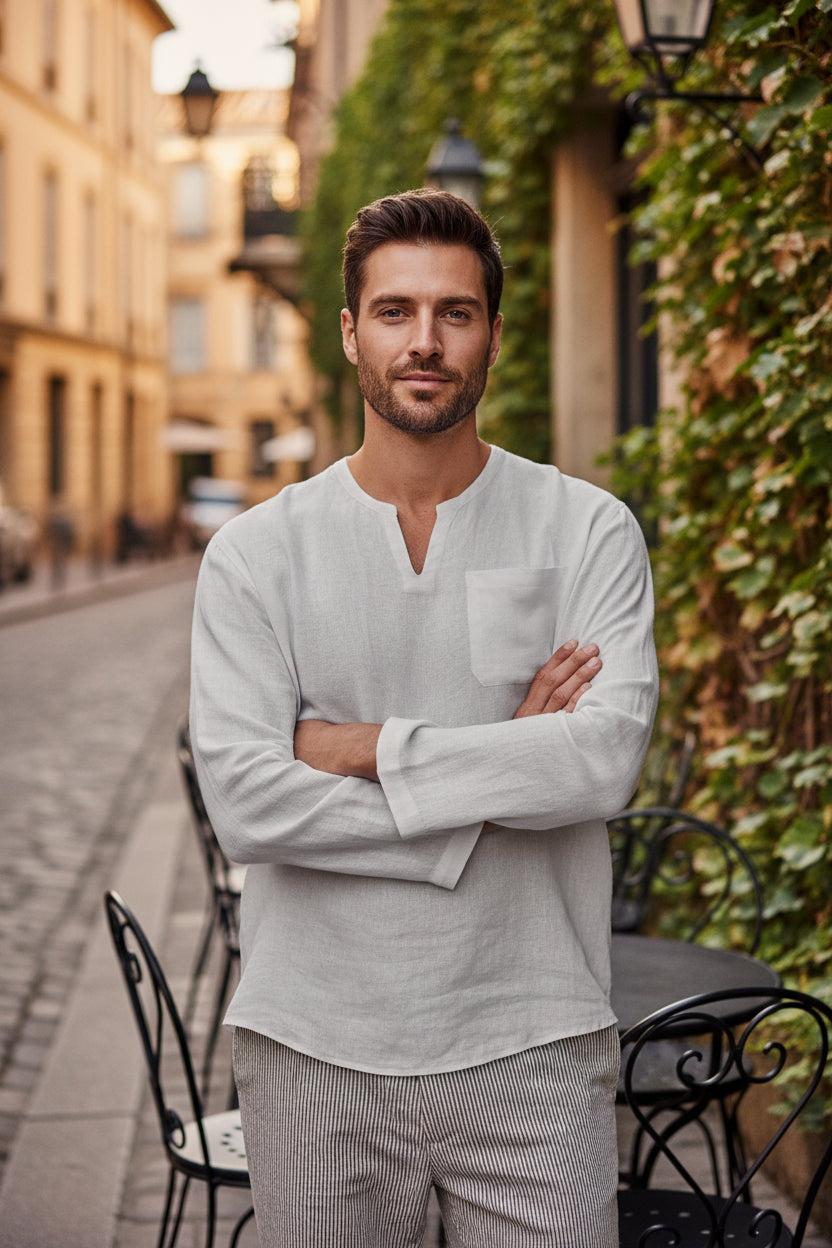 Shoreline Collection | Men's Linen Shirt with Breathable Fabric | Relaxed Fit for Ultimate Comfort