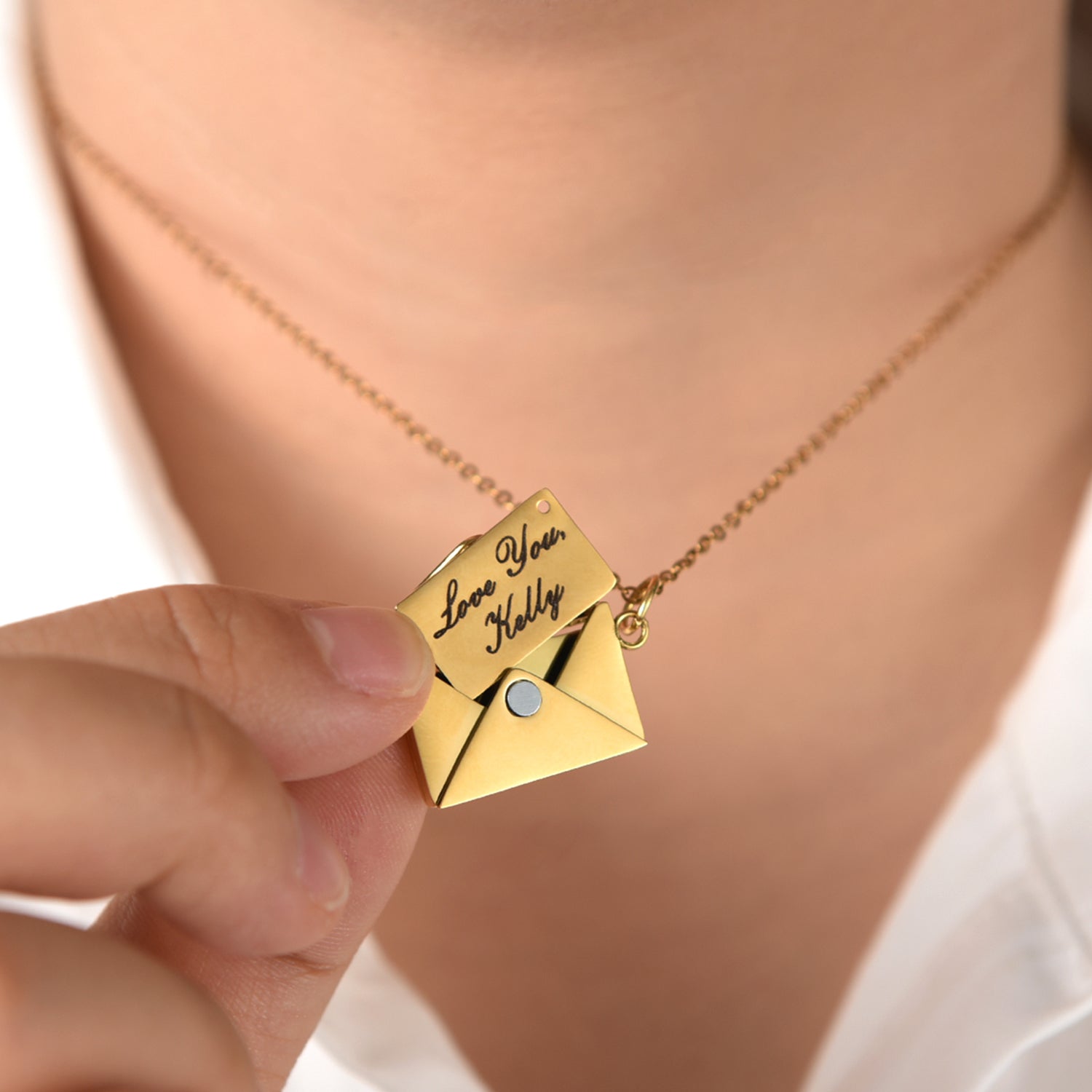 Personalized love letter necklace lifestyle