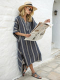 Striped Kaftan Maxi Dress — Lightweight Summer