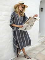 Striped Kaftan Maxi Dress — Lightweight Summer