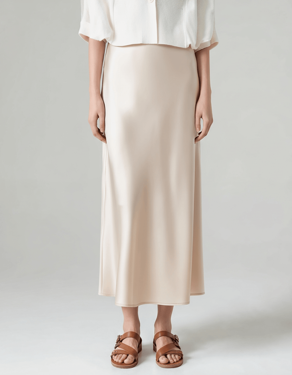Silk Elegance | Vintage-Inspired Silk Skirt with Flattering Drapes | Timeless Fashion Piece for Every Occasion
