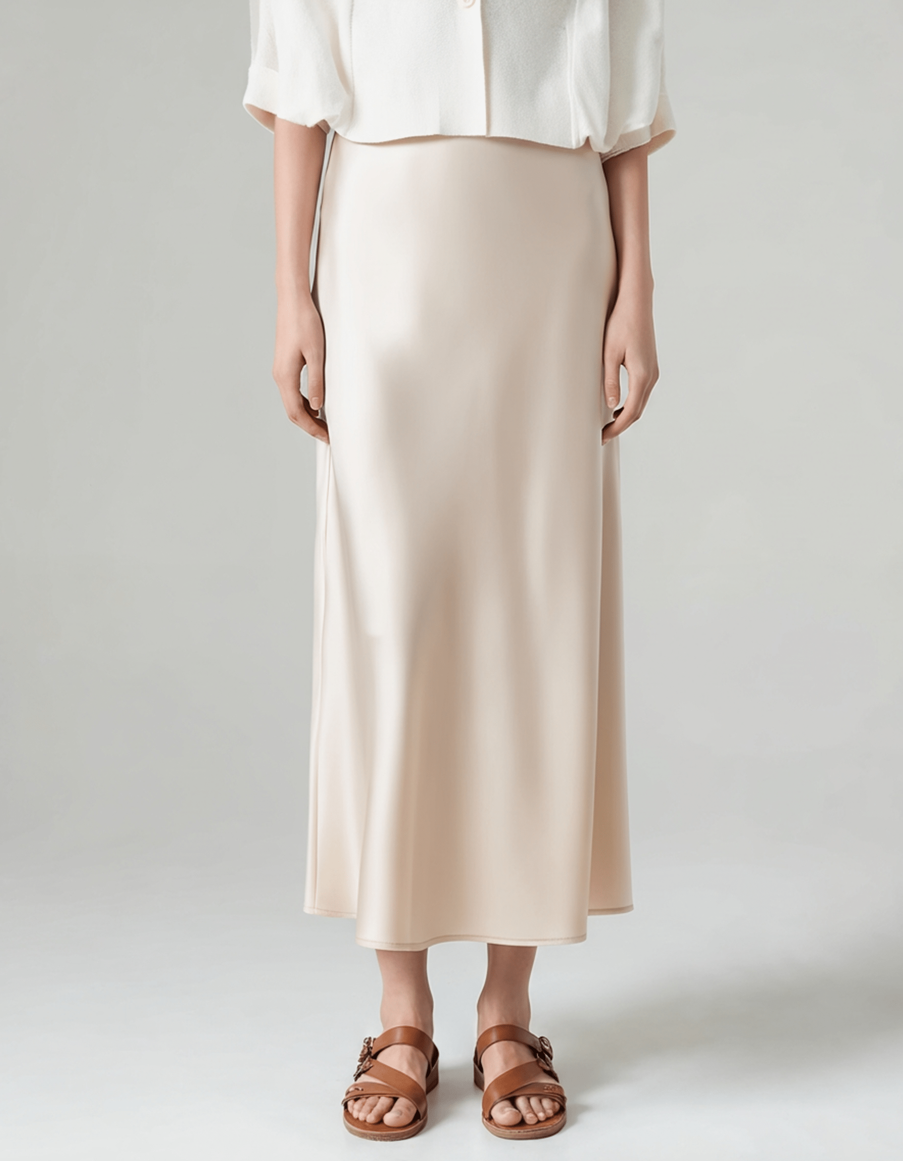 Silk Elegance | Vintage-Inspired Silk Skirt with Flattering Drapes | Timeless Fashion Piece for Every Occasion