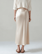 Silk Elegance | Vintage-Inspired Silk Skirt with Flattering Drapes | Timeless Fashion Piece for Every Occasion