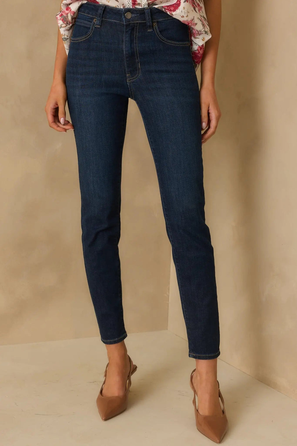 Women's Simply Stated Dark Wash High Waisted Skinny Jeans | 77% Cotton 2