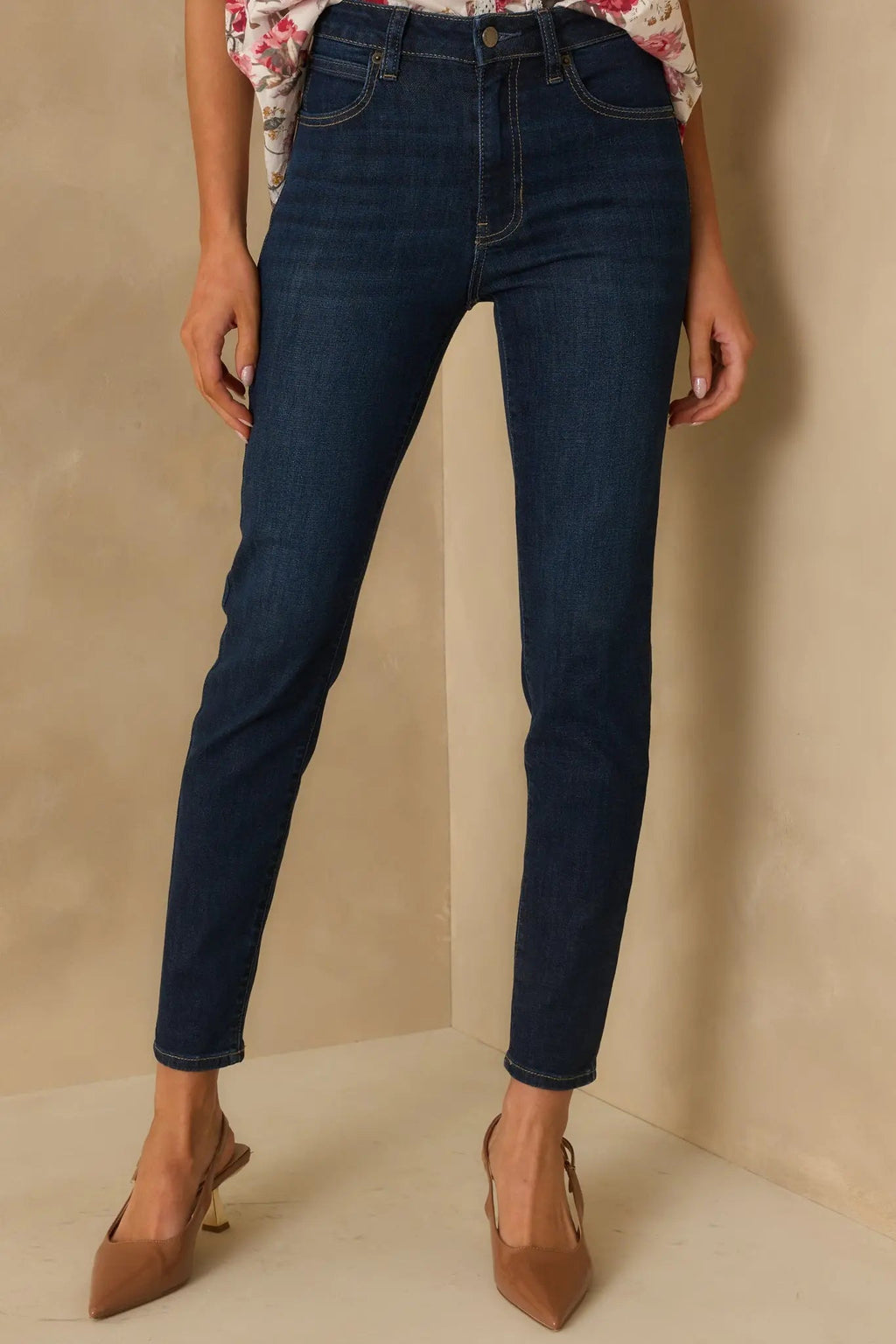 Women's Simply Stated Dark Wash High Waisted Skinny Jeans | 77% Cotton 4