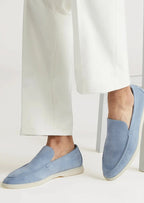Women's Sky Blue Classic Suede Loafers 2