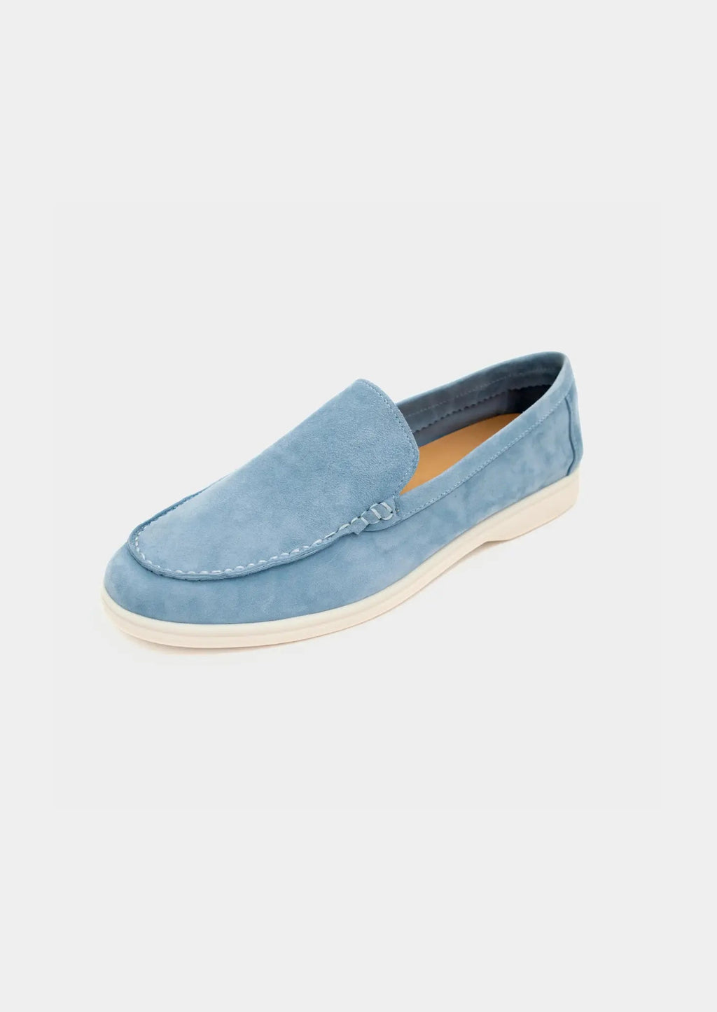 Women's Sky Blue Classic Suede Loafers 3