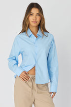 Smart Fit | Men's Shirt with Collared Neck & Long Sleeves | Versatile Blue Cotton Essential