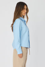 Smart Fit | Men's Shirt with Collared Neck & Long Sleeves | Versatile Blue Cotton Essential