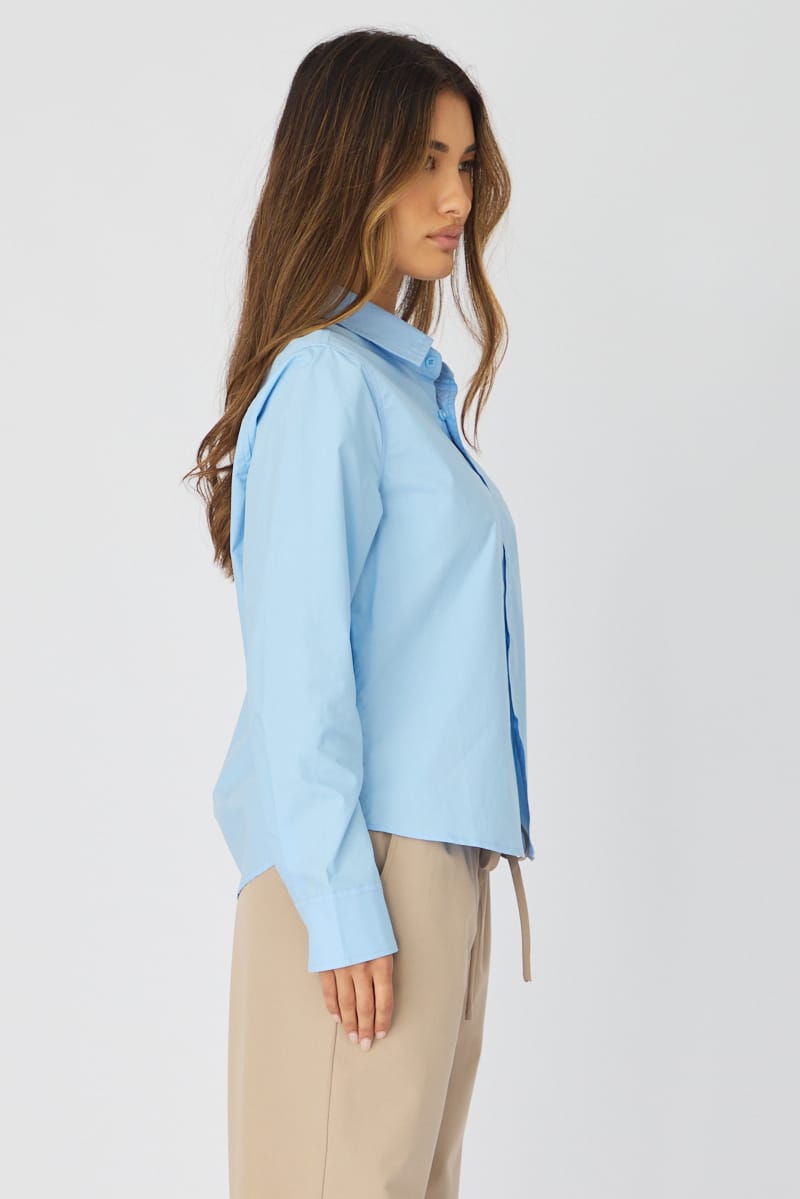 Smart Fit | Men's Shirt with Collared Neck & Long Sleeves | Versatile Blue Cotton Essential