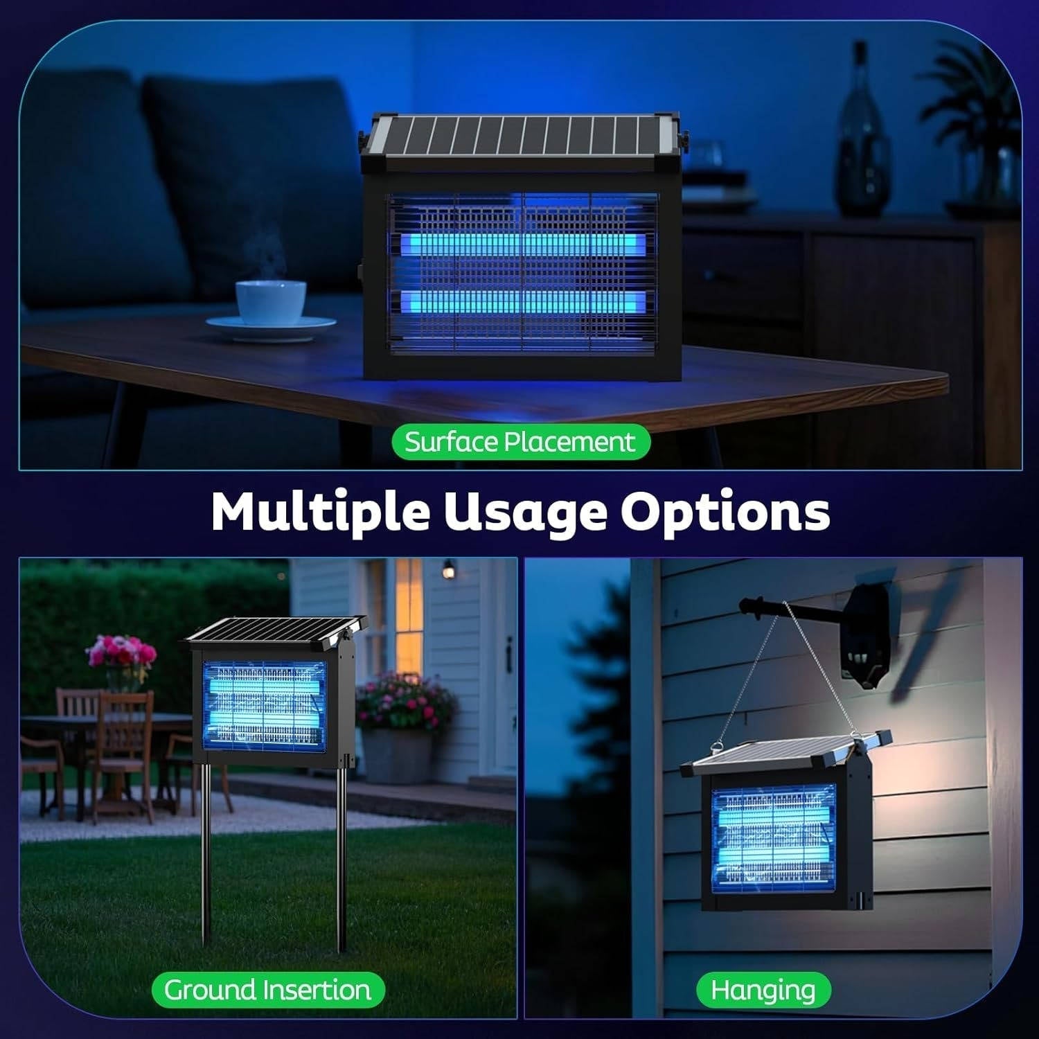 Solar bug zapper detail