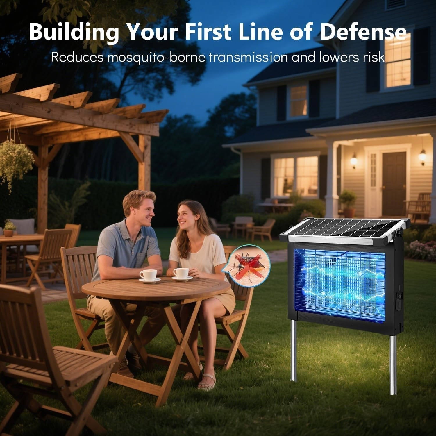 Solar bug zapper detail