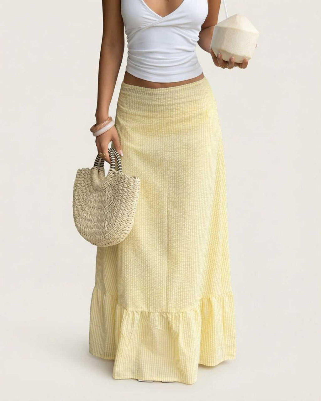 Solara Collection | Women's Maxi Skirt with Flared Silhouette | Lightweight Polyester for Summer Elegance
