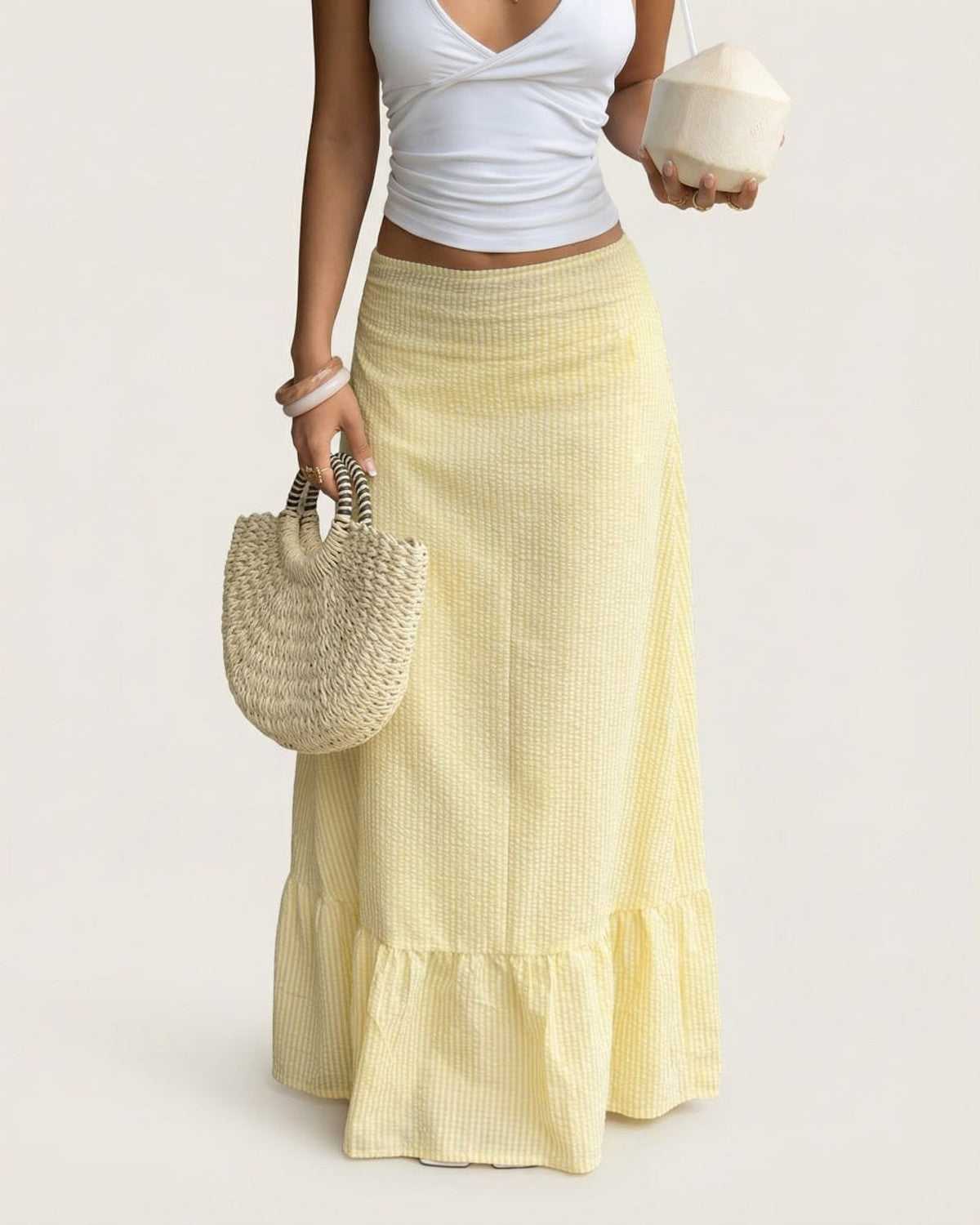 Solara Collection | Women's Maxi Skirt with Flared Silhouette | Lightweight Polyester for Summer Elegance
