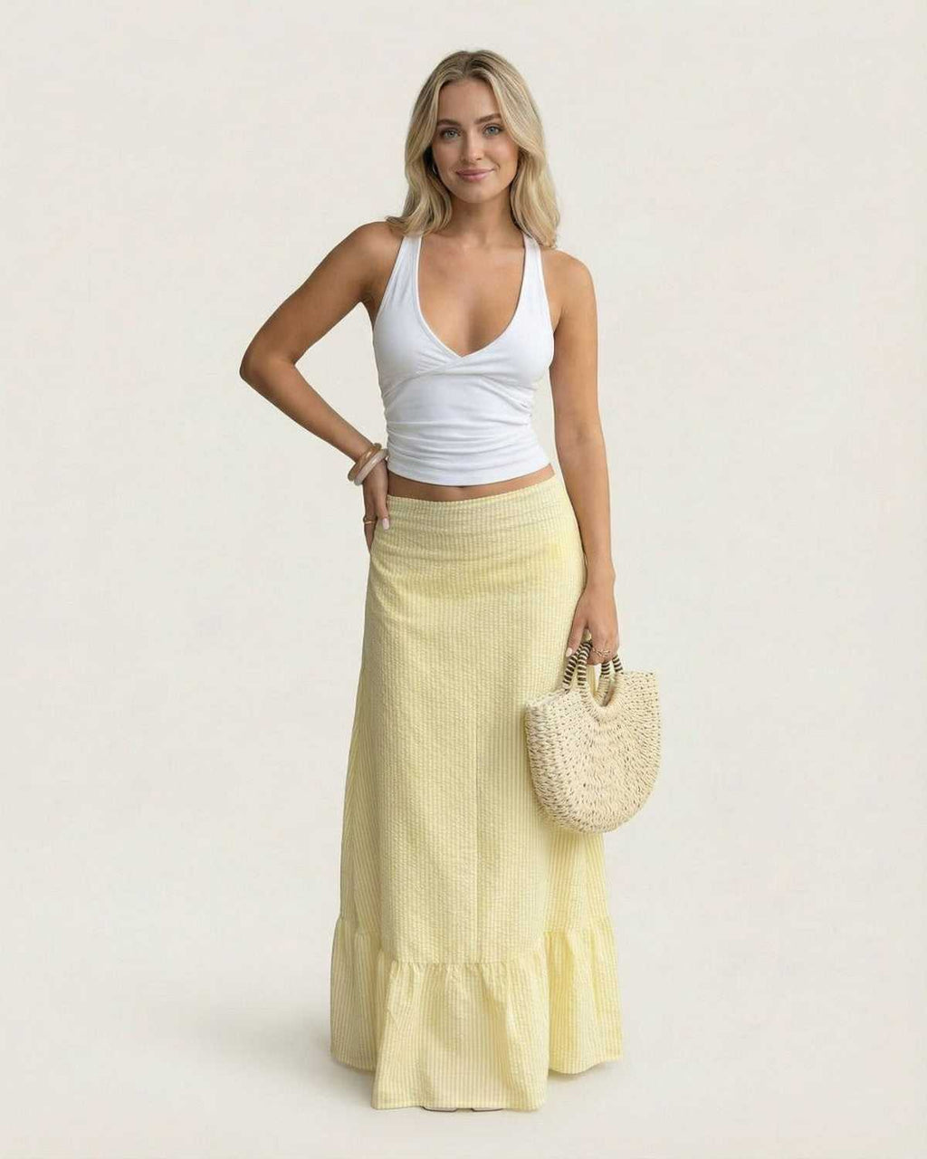 Solara Collection | Women's Maxi Skirt with Flared Silhouette | Lightweight Polyester for Summer Elegance