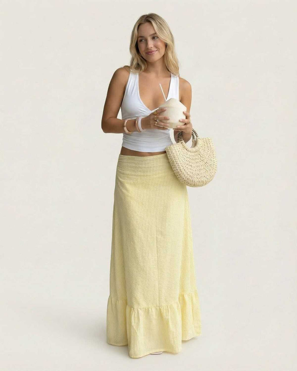 Solara Collection | Women's Maxi Skirt with Flared Silhouette | Lightweight Polyester for Summer Elegance