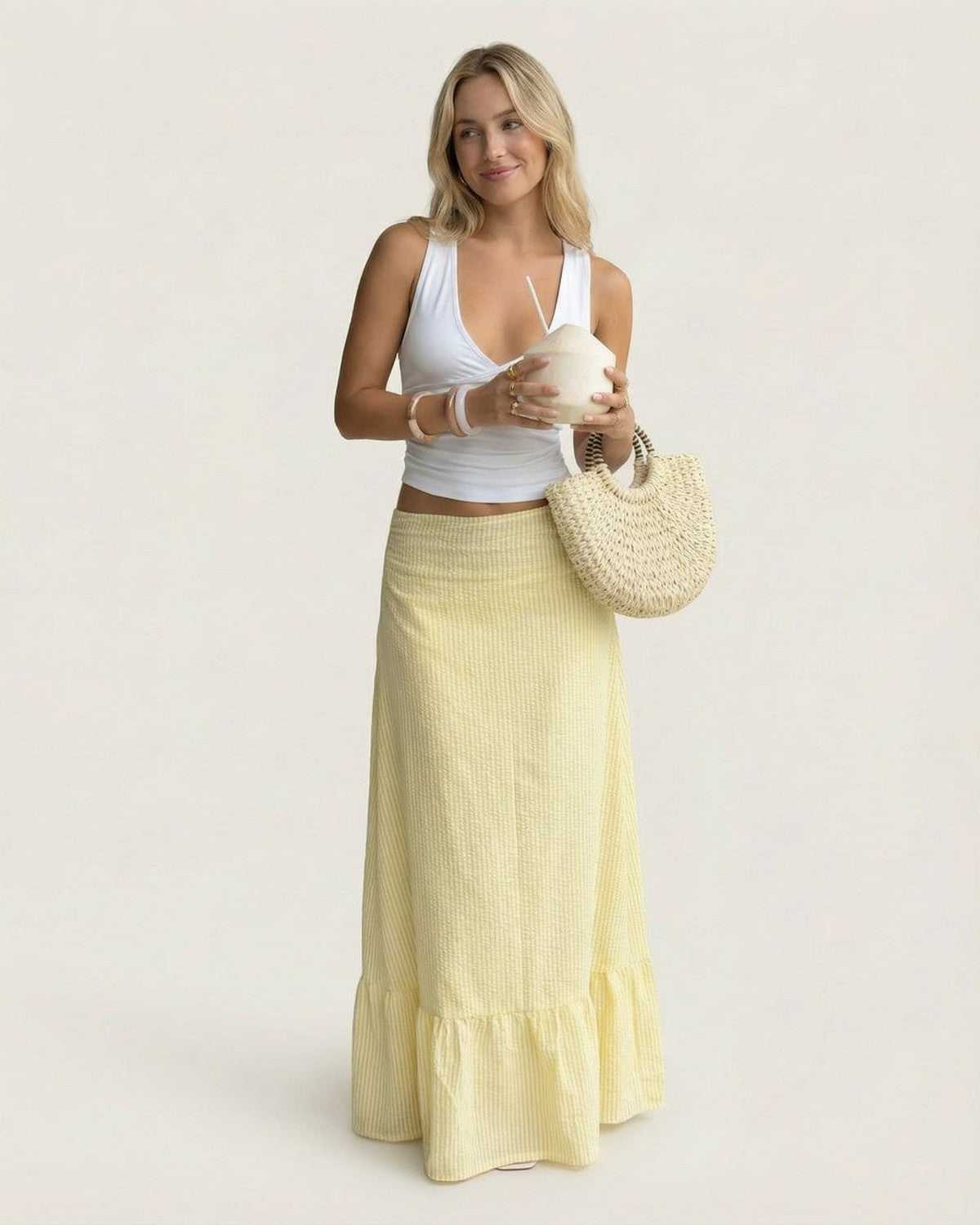 Solara Collection | Women's Maxi Skirt with Flared Silhouette | Lightweight Polyester for Summer Elegance