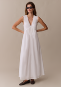 Sonnet Collection | Cotton Dress with Eyelet Embroidery | Breezy A-Line Style for Warm Weather Comfort