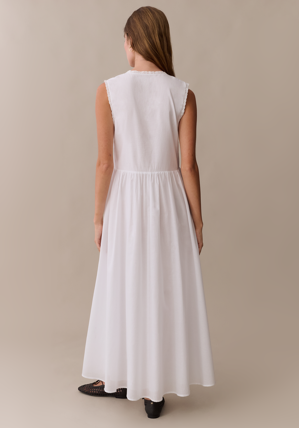 Sonnet Collection | Cotton Dress with Eyelet Embroidery | Breezy A-Line Style for Warm Weather Comfort