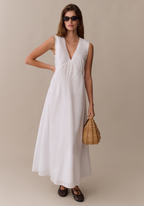 Sonnet Collection | Cotton Dress with Eyelet Embroidery | Breezy A-Line Style for Warm Weather Comfort