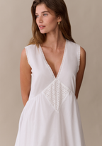 Sonnet Collection | Cotton Dress with Eyelet Embroidery | Breezy A-Line Style for Warm Weather Comfort