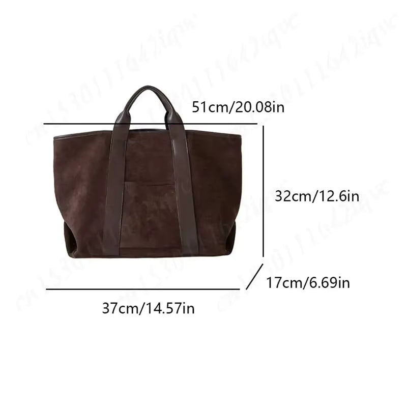 Spacious Tote Bag with Durable Faux Suede & Leather Trim | Everyday Carryall for Work & Travel