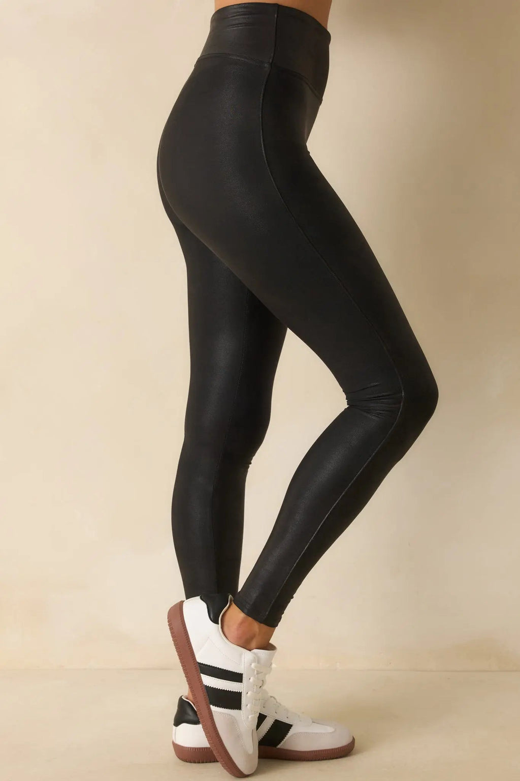 Women's Spanx Black Faux Leather Leggings | 87% Nylon 0
