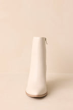 Women's Stand Corrected Ivory Faux Leather Suede Ankle Boots | Heel measures 3.5" 6