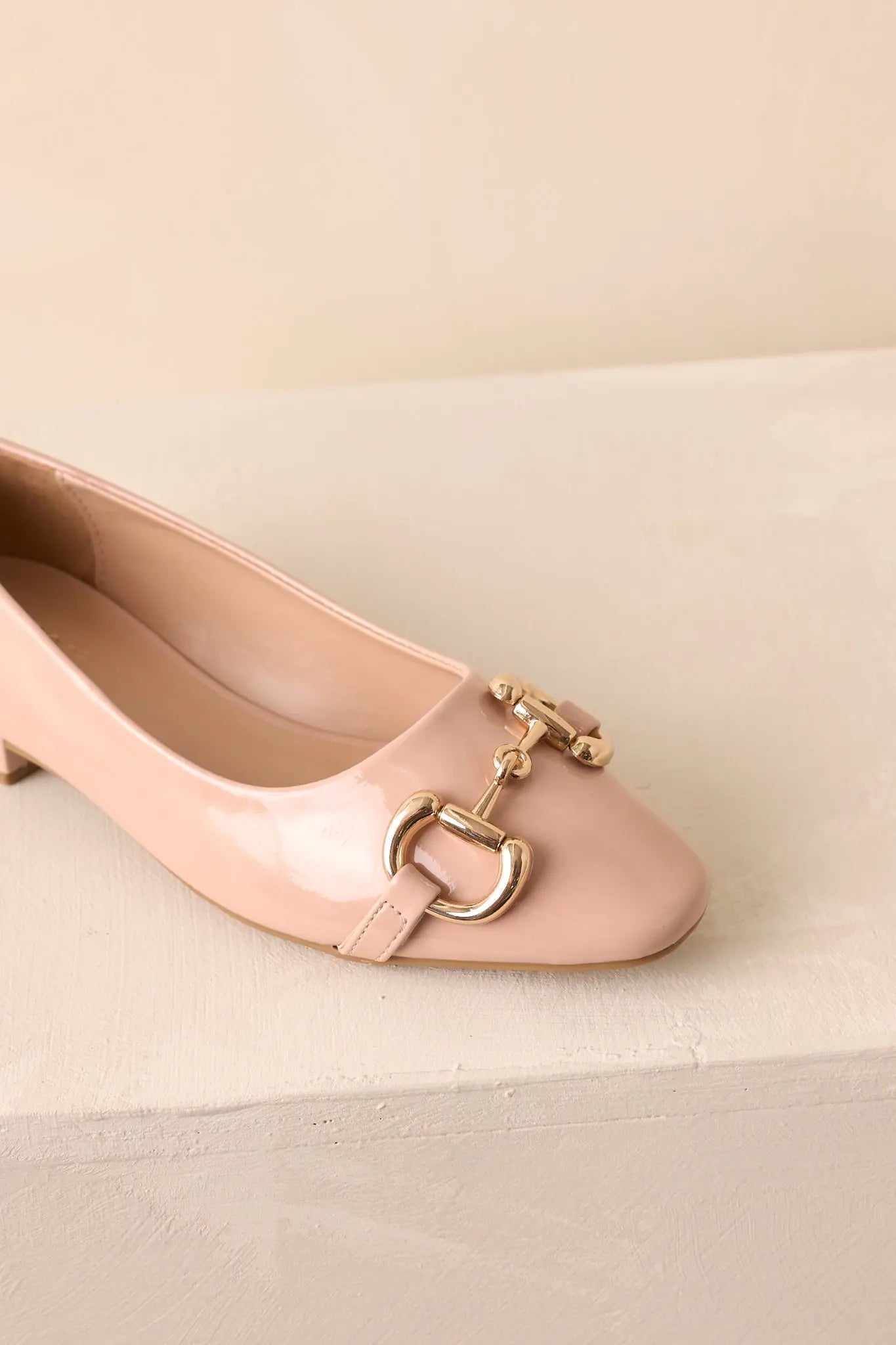 Women's Stay The Course Beige Patent Faux Leather Loafers | All Man Made Materials 5