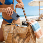 Stylish Beach Tote Bag | Large Capacity Open Top Design with Extra Pocket | Versatile for Women’s Travel and Shopping