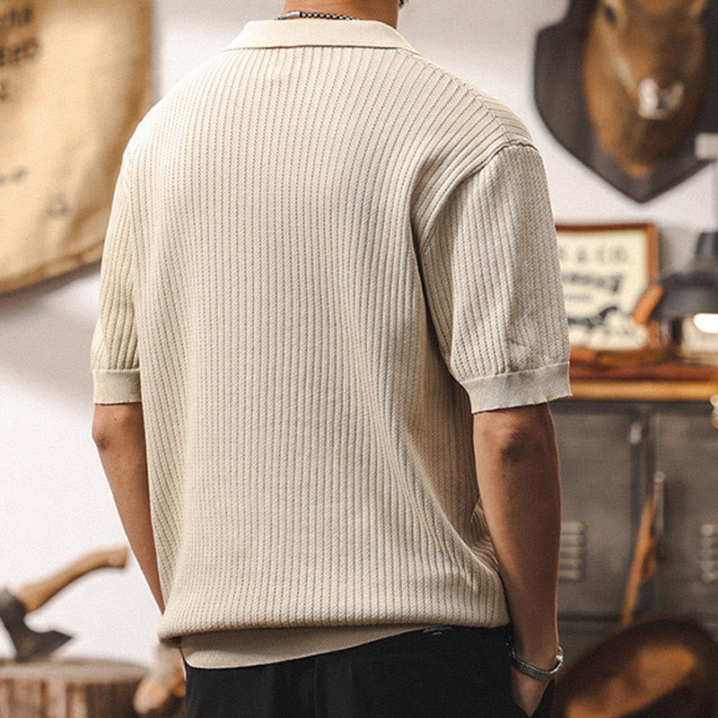 Stylish Men's Polo Shirt with Textured Design | 100% Cotton for Effortless Comfort and Versatile Style